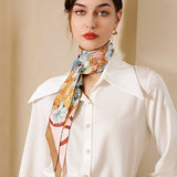 FLORAL TWILLY SCARF FOR HAIR BAG SATIN SILK_CWASC0241