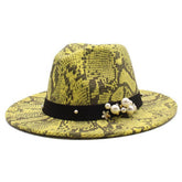 Tweed Hat Snake Pattern Hat Jazz Hat Felt Hat_Cwah2597