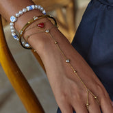 CLASSIC 18K GOLD ROUND WHITE ZIRCON OPEN BANGLE_CWAJE4808