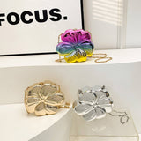 FLOWER GOLD PRESSED BAG BANQUET BAG CLUTCH_CWAB3259