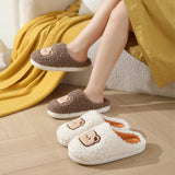 CUTE CARTOON BEAR PLUSH WARM COTTON SLIPPERS_CWSHS0852
