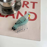 Bird Hair Claw Cetate Swan Peacock & Swallow Clip_Cwaha5763