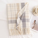 PLAID SCARF SOFT FAUX CASHMERE WINTER NECK WRAP_CWASC0444