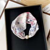 PEARL BUTTON SCARF ELEGANT PRINTED SCARF_CWASC0821