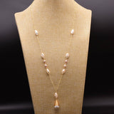 DESIGN NATURAL LONG PEARL SWEATER NECKLACE_CWAJE3837