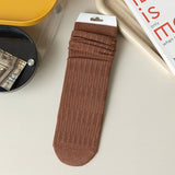SOLID COLOR RETRO WARM MID CALF SOCKS_CWMS1053