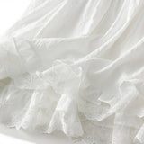 LACE HEM MIDI SKIRT A LINE SKIRT_CWBMS0311