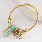 PERSONALIZED LETTER DRAGONFLY CHARM BRACELET_CWMM8603