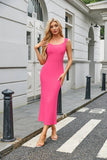 Square Collar Tight Fish Tail Extra Long Dress