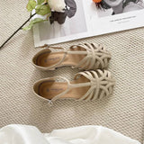 Vintage Flat Roman Sandals With Woven Cutouts