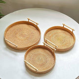 RATTAN WOVEN STORAGE BASKET ROUND TRAY_CWMM4536