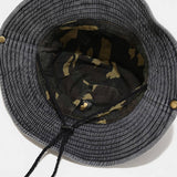 CAMOUFLAGE WIDE BRIM SUN HAT WITH CHIN STRAP_CWAH3827