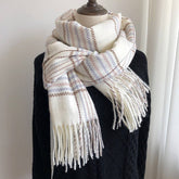 PLAID FAUX CASHMERE SCARF THICK WARM WINTER WRAP_CWASC1453