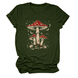 PLAYFUL RED MUSHROOM PRINT WOMENS BASE TEE_CWTTS1510