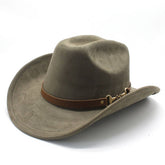 Vintage Cowboy Hat Felt Jazz Hat With Belt Decor_Cwah2509
