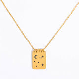 SIMPLE NOTEBOOK STAR MOON OPENING NECKLACE_CWMM5674