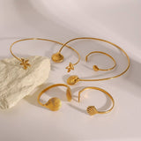 18K GOLD SEASHELL OPEN CUFF VINTAGE STYLE_CWAJE4664
