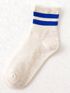 2 STRIPE COTTON MID SOCKS FOR WOMEN WHOLESALE_CWMS070