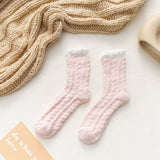 NON SHEDDING THICK SOLID COLOR MID TUBE SOCKS_CWMS0972