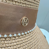 SUMMER DOME PEARL STRAW HAT FOR WOMEN_CWAH3580
