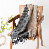 SOFT PLAID SCARF VINTAGE TASSEL WOMENS WRAP_CWASC1001