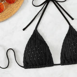 HIGH WAIST BIKINI SET SLIMMING SOLID COLOR SWIMSUIT_CWMW0155