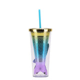 DOUBLE LAYER GRADIENT MERMAID TAIL WATER CUP_CWMM0985