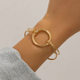 SIMPLE DOUBLE LAYER HOLLOW KNOTTED OPEN BRACELET_CWMM3101