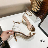 Transparent Buckle Sandals Heels