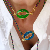 COLORFUL DOPAMINE LOVE LIPS PENDANT NECKLACE_CWMM5300