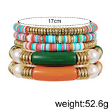 ETHNIC STYLE COLORFUL SOFT CLAY ACRYLIC BRACELETSET_CWMM3530