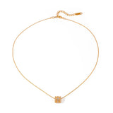 Versatile 18K Round Zirconia Necklace_Cwaha0905