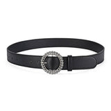 ROUND BUTTON CRYSTAL INLAID SOLID COLOR BELT _CWASC0575