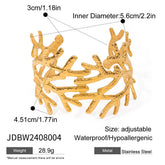 Vintage 18K Gold Hammered Branch Cuff Bracelet