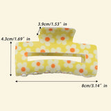 DOPAMINE FLOWER SQUARE HAIR CLAW CLIP CUTE STYLE_CWAHA1022