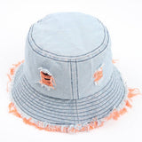 Cwah1512_Japanese Style Ripped Denim Bucket Hat