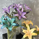 Vintage Autumn Artificial Lily With Bud And Bloom_Cwmm6504