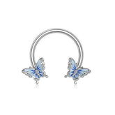 ENAMEL BUTTERFLY PIERCING SET BELLY EAR NOSE_CWMM9245