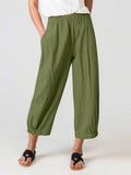 Stretch Elastic High Waist Casual Straight Pants