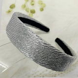 METALLIC RUCHED WAVE PU HEADBAND PALACE STYLE_CWAHA6318