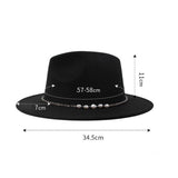 SIMPLE CHAIN PEARL STYLE FASHIONABLE PANAMA HAT_CWAH1892