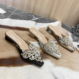 NEW STYLE THICK HEEL PEARL DECORATED SLIPPERS_CWSHS0702
