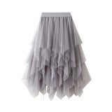 ASYMMETRICAL TULLE HIGH WAIST MIDI SKIRT_CWBMS0398