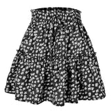 HIGH WAIST PRINTED SKIRT FLORAL SHORT SKIRT_CWAB4795