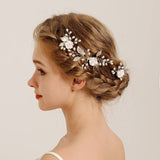 HANDMADE HAIR PIN SET VINTAGE PEARL FLOWER COMB_CWAHA2780
