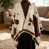 Korean Style Milk Pattern Shawl Women Thickcape_Cwocasl00091