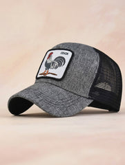 NEW ANIMAL EMBROIDERED BREATHABLE MESH TRUCKER HAT_CWAH1357