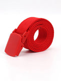 SOLID COLOR WOVEN CANVAS BELT WITH PLASTIC BUCKLE_CWABE0675