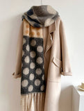 RETRO POLKA DOT WOOL LIKE THICK SCARF SHAWL WINTER_CWASC1440
