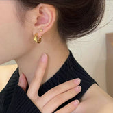 SMALL LUXURY SIMPLE GOLD TEXTURE HIGH END EARRINGS_CWAJE3143